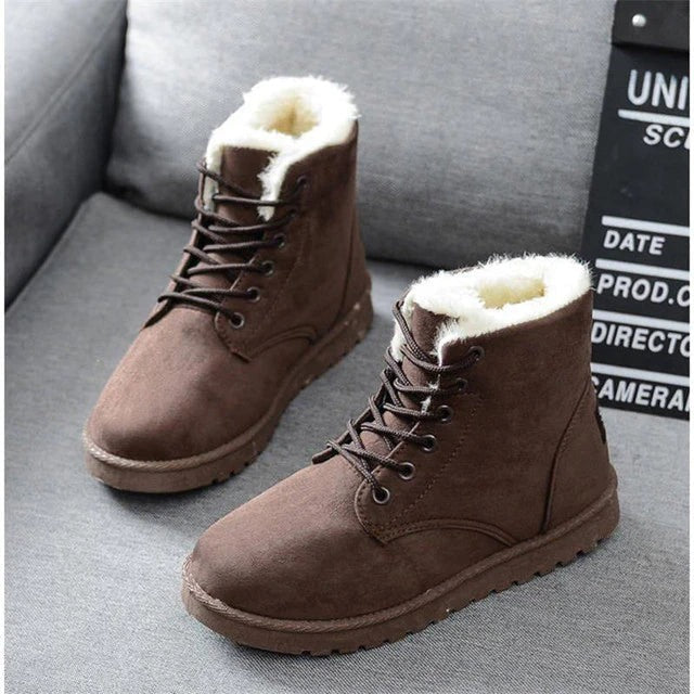 Fall Faux-Fur Lined Lace Boots