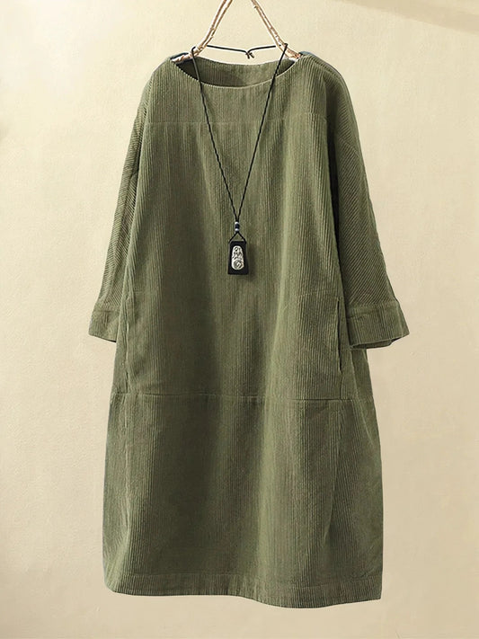 Velda Corduroy Shift Dress