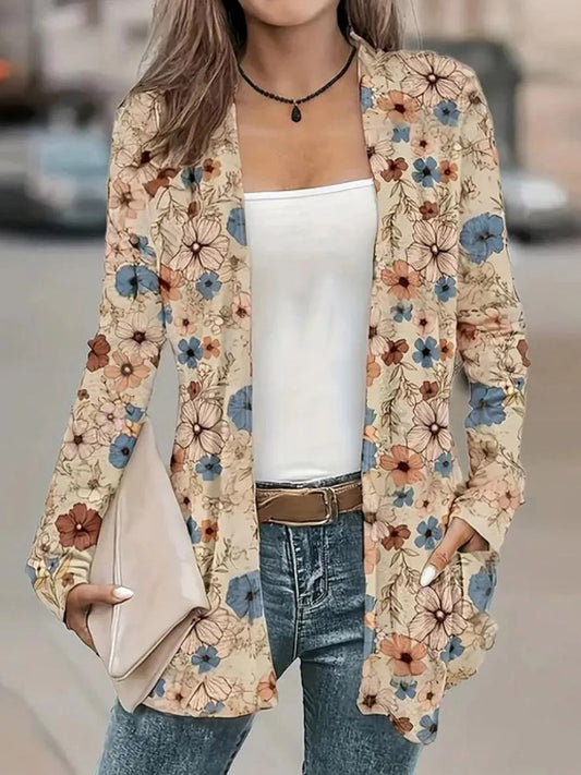 Floral Open Front Cardigan