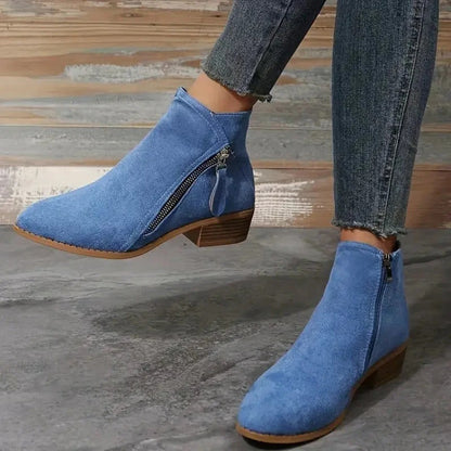 Fall Suede Zip Boots