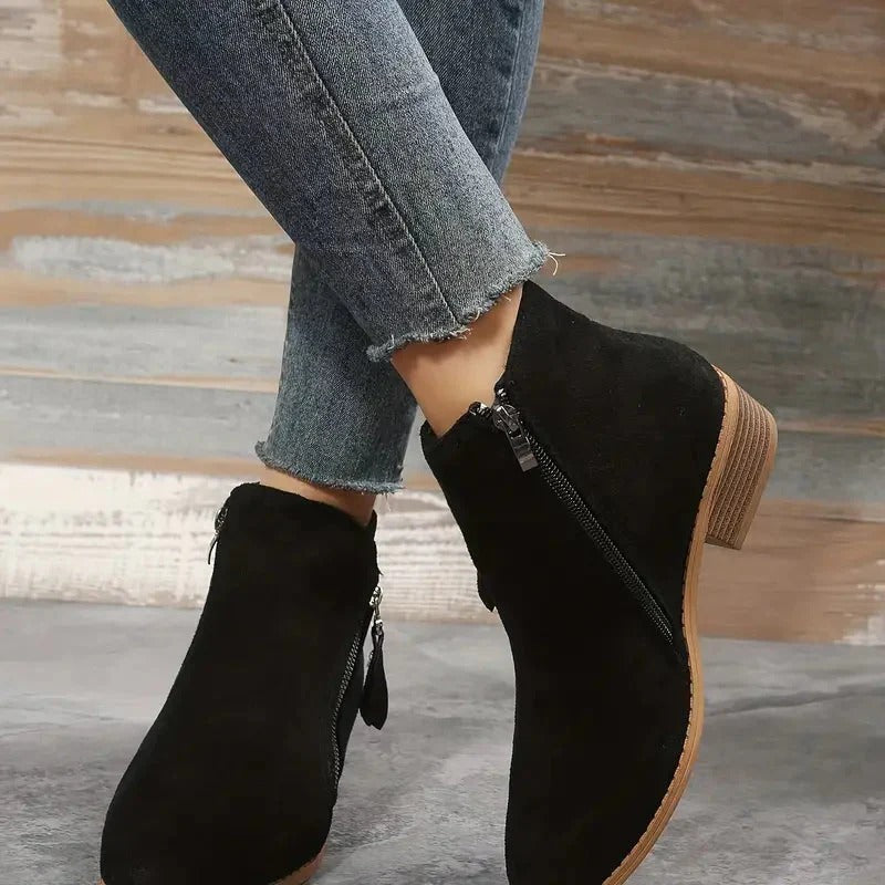 Fall Suede Zip Boots