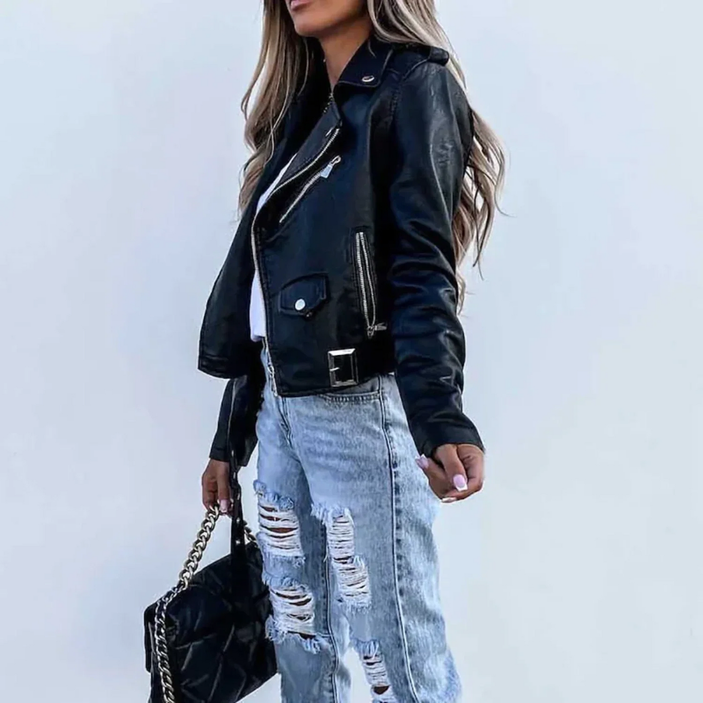 Biker Leather Jacket For Fall