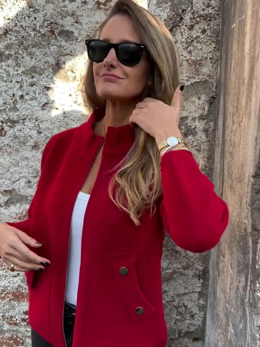 Fall Stand-Collar Zip Jacket