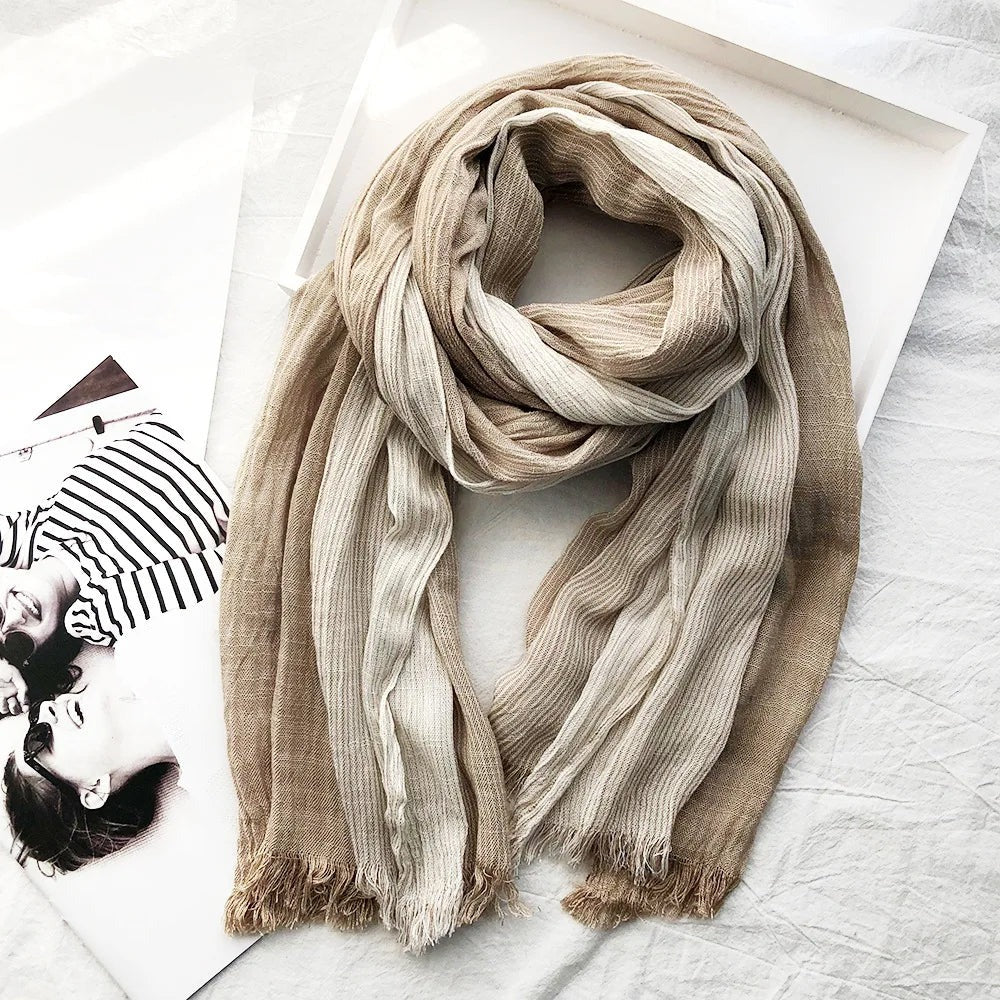 Striped Fringe Scarf