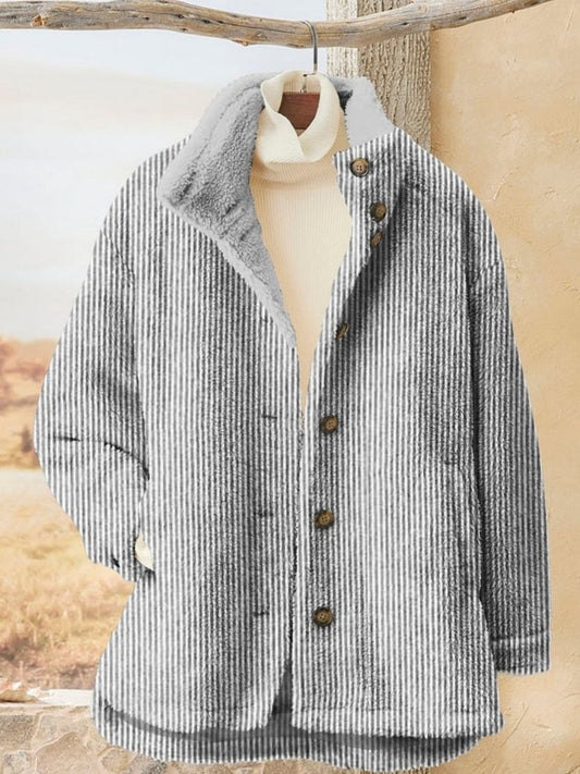 Striped Button Front Jacket