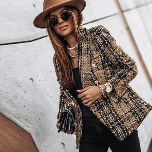 Structured Check Pattern Blazer