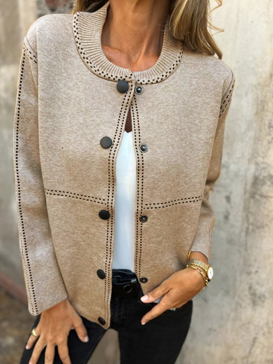 Contrast Trim Button Jacket