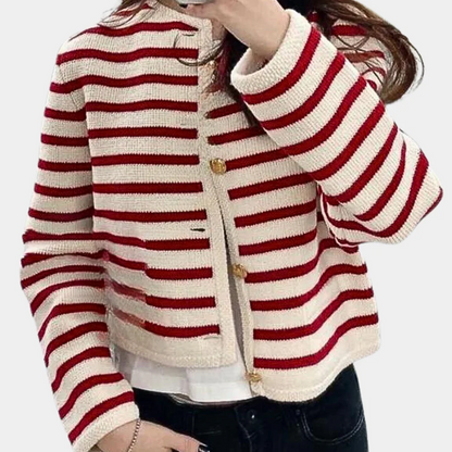 Striped Button Knit Cardigan