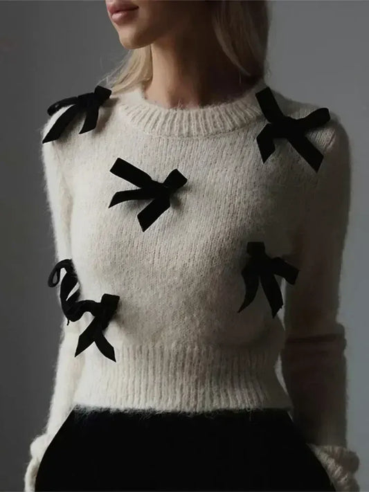Fall Bow Accent Sweater