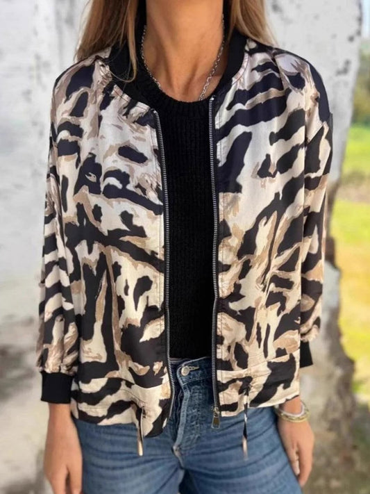 Animal Print Zip Jacket