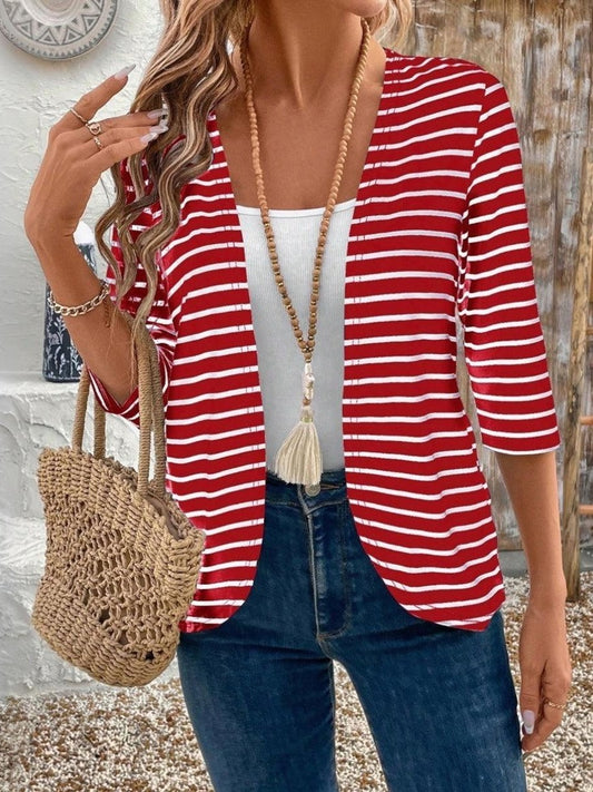 Striped Short-Sleeve Blazer