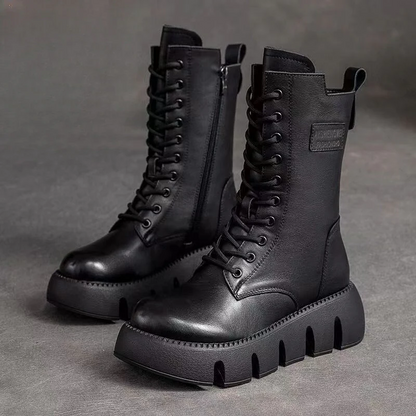 Fall Platform Lace-Up Boots