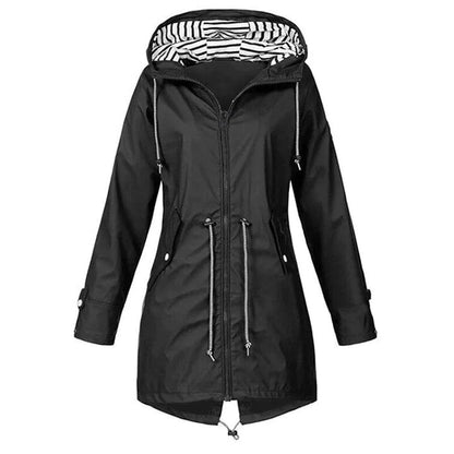 Striped-Lined Hooded Parka