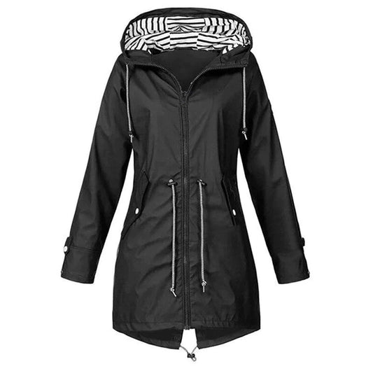 Striped-Lined Hooded Parka