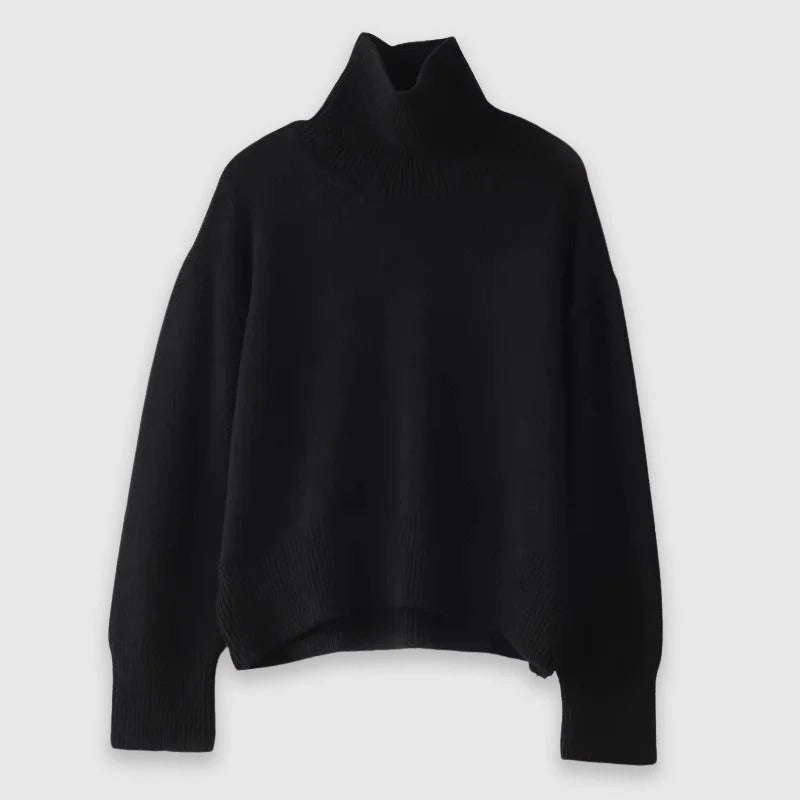 Fall High-Neck Knit Sweater