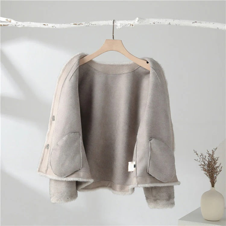 Fall Minimalist Faux Fur Coat