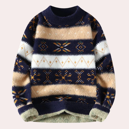 Fall Brushed Geo Stripe Sweater