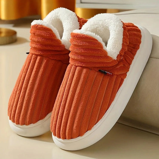 Ribbed Plush Slippers
