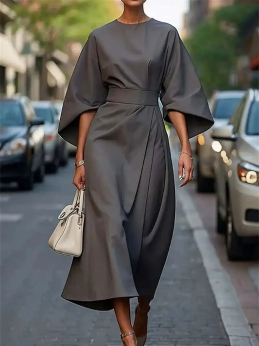 Structured Batwing Midi Dress