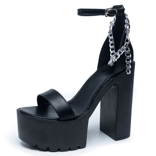 Chain Detail Platform Heels