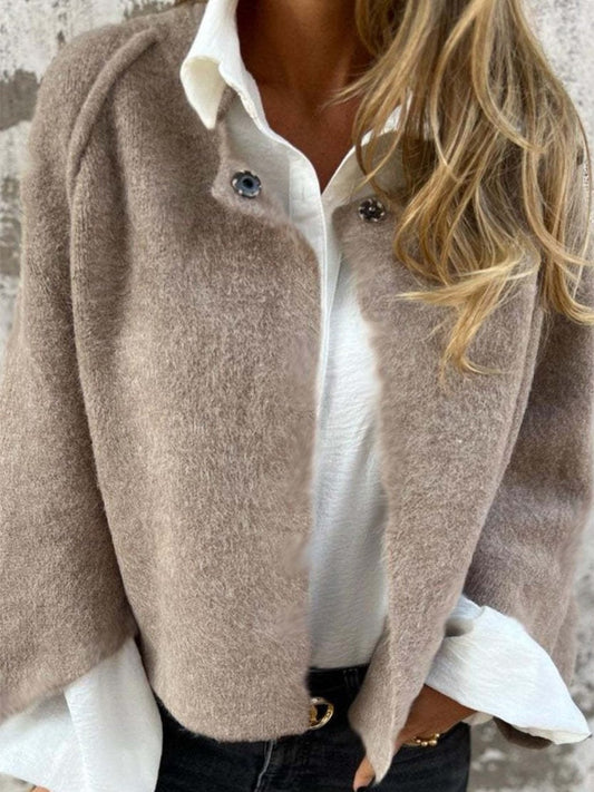 Taupe Open Front Jacket