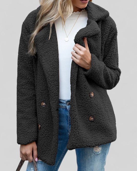 Button Front Fleece Coat