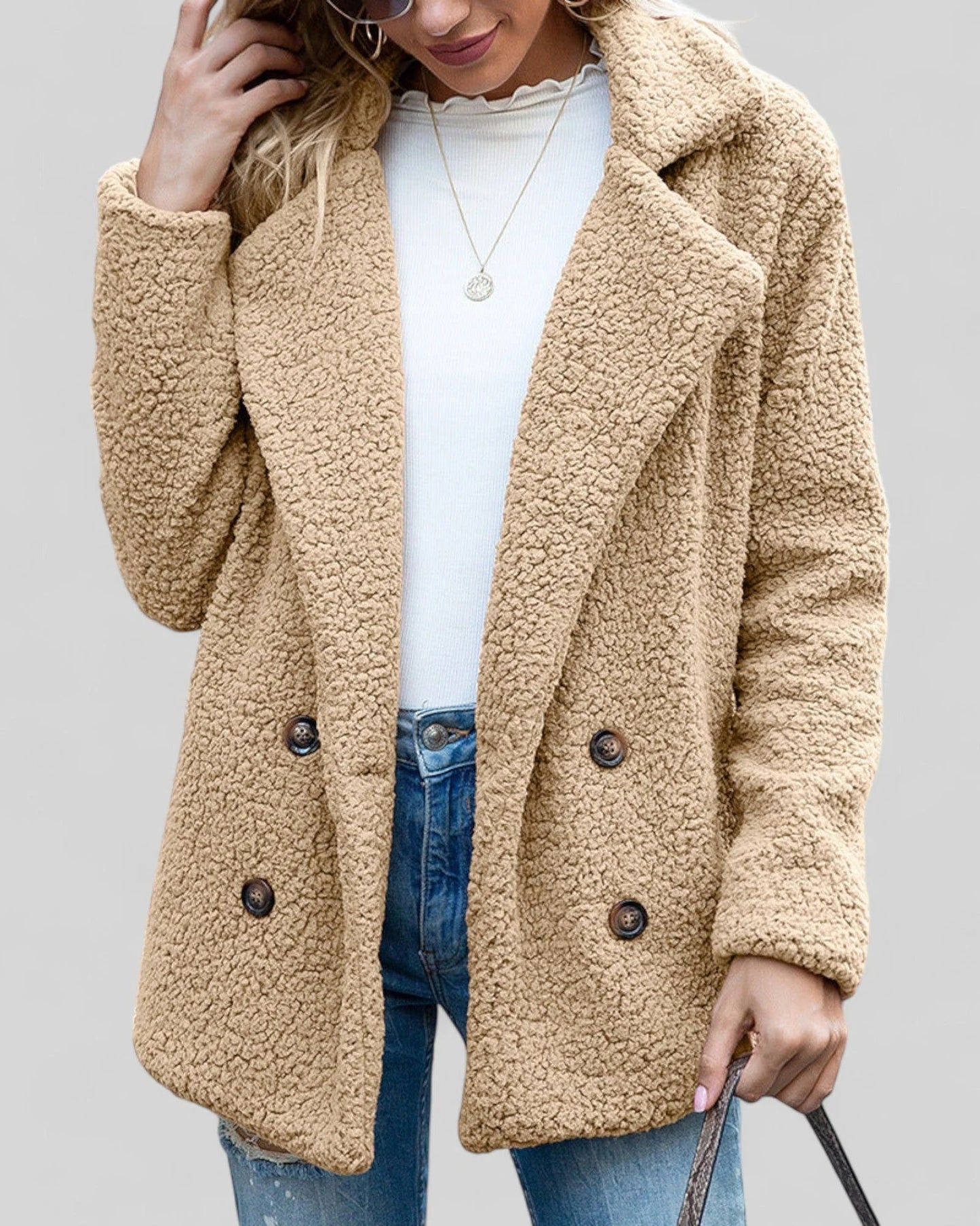 Button Front Fleece Coat