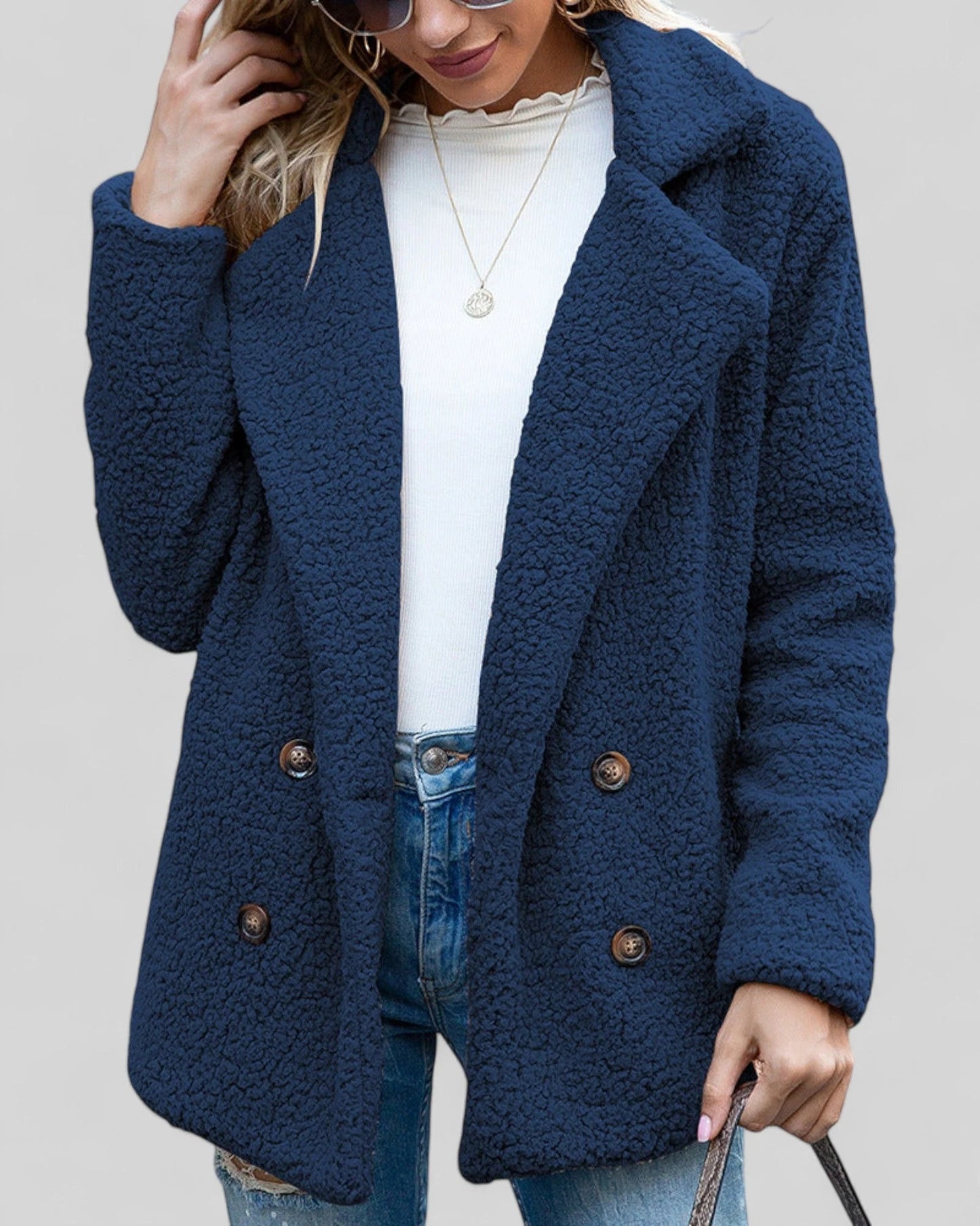 Button Front Fleece Coat