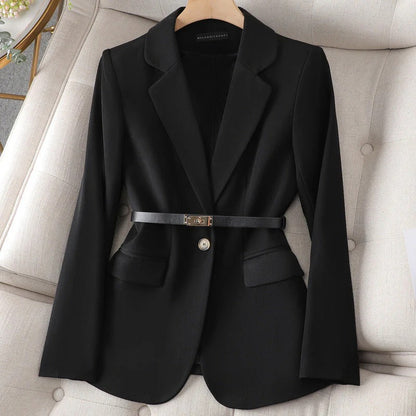 Single-Button Belted Blazer