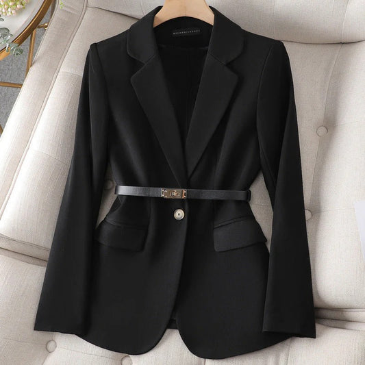Single-Button Belted Blazer