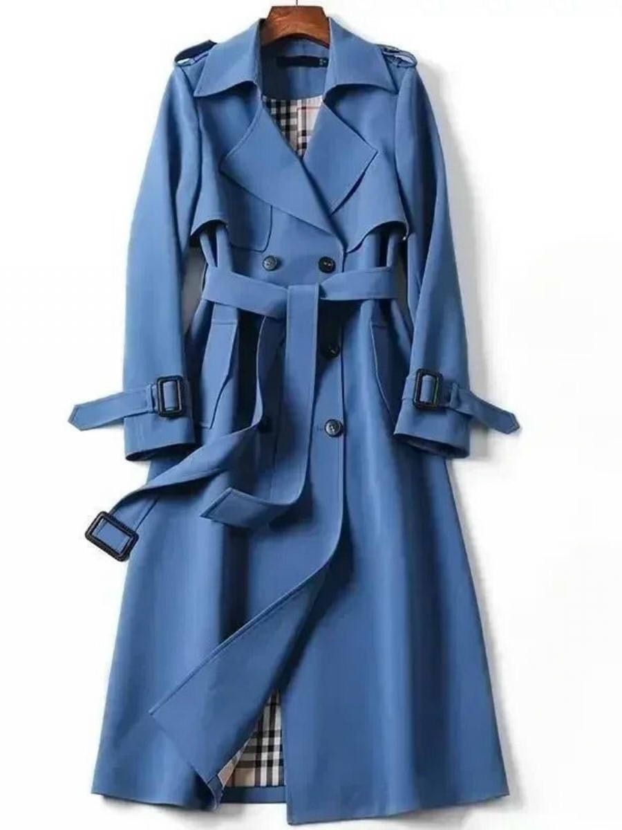 Double-Breasted Belted Trench Coat