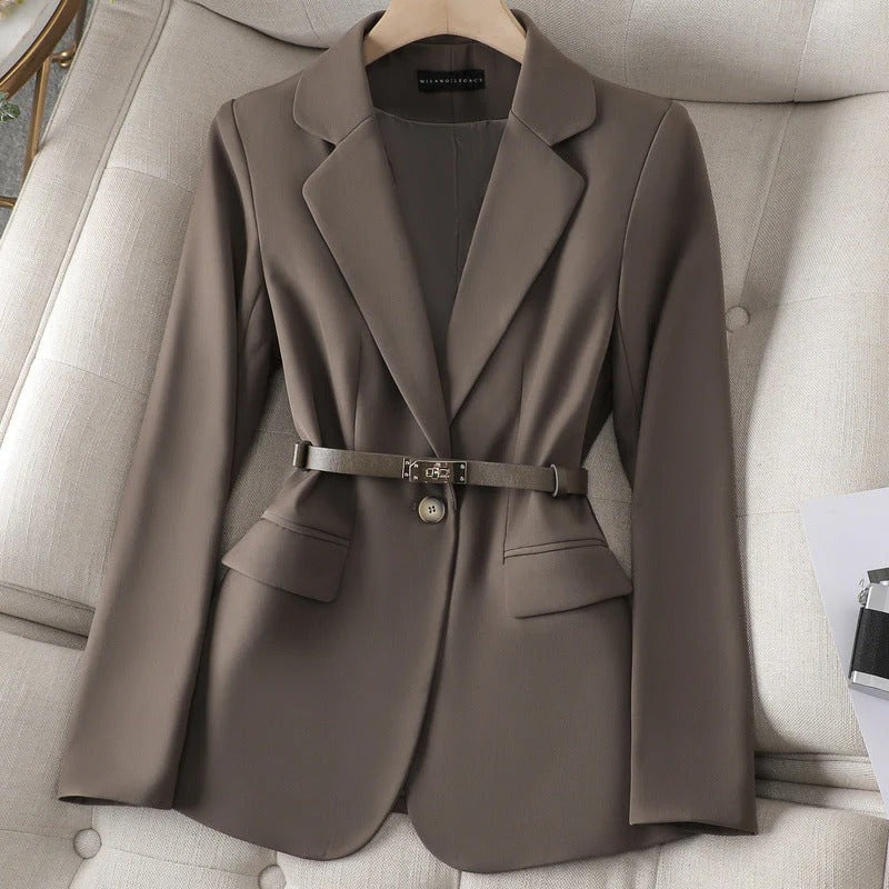 Single-Button Belted Blazer
