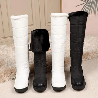 Quilted Knee High Boots For Fall Wear