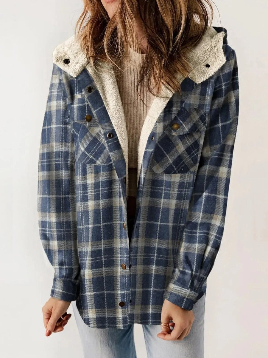 Fall Plaid Hooded Shacket