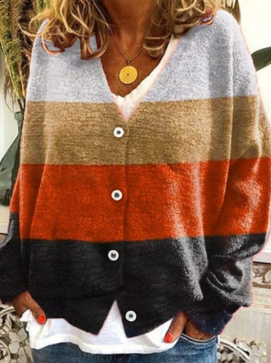 Fall Gradient Button Cardigan