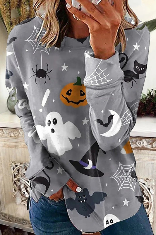 Fall Halloween Print Sweatshirt