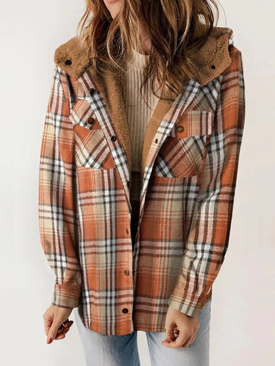 Fall Plaid Hooded Shacket
