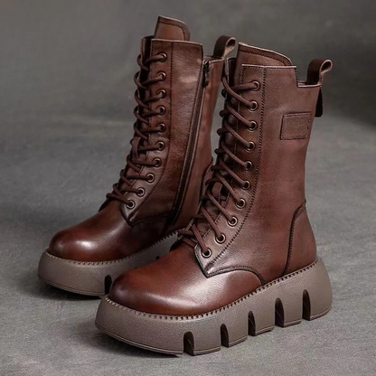 Fall Platform Lace-Up Boots