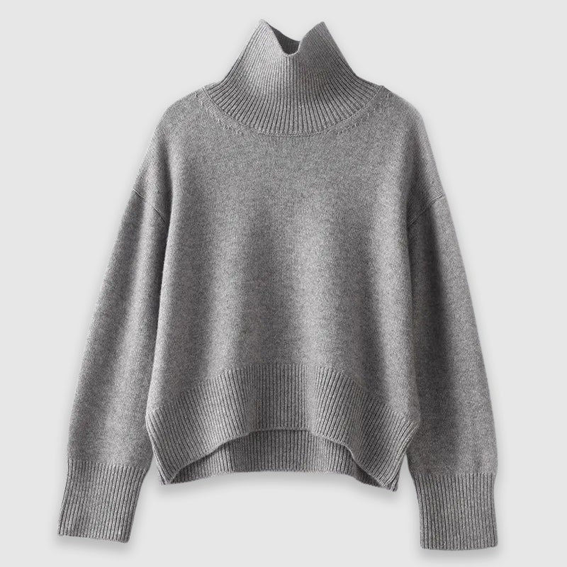 Fall High-Neck Knit Sweater
