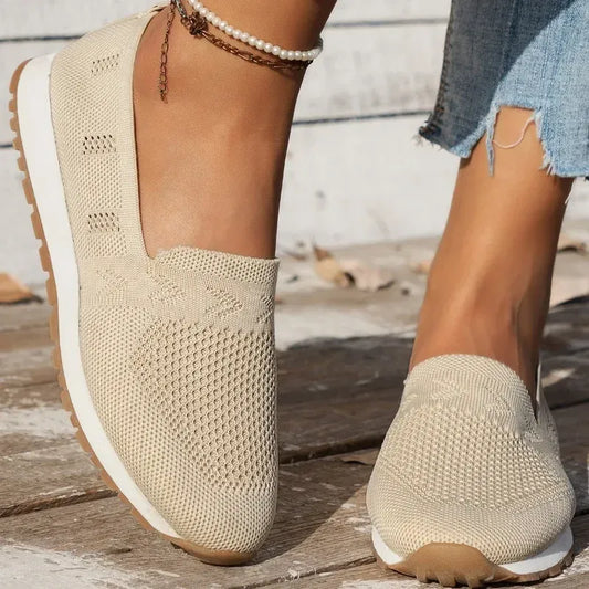 Textured Knit Slip-Ons