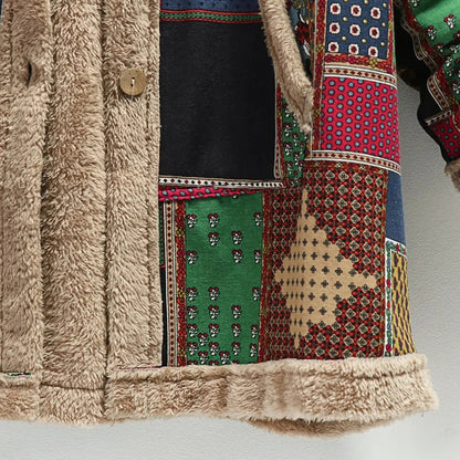 Fall Patchwork Hooded Coat