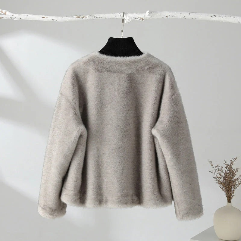 Fall Minimalist Faux Fur Coat