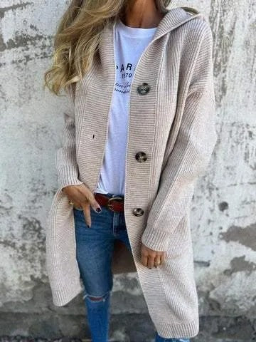 Ribbed Knit Button Cardigan