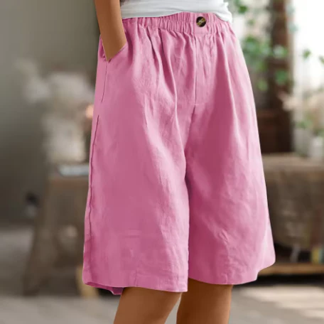 Wide Casual Shorts - Lightweight Fabric, Relaxed Fit
