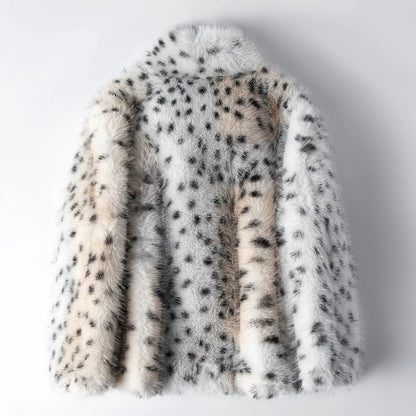 Fall Spotted Faux Fur Coat