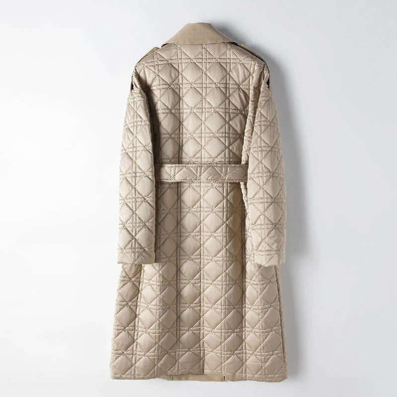 Fall Quilted Belted Coat
