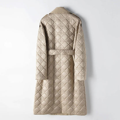 Fall Quilted Belted Coat
