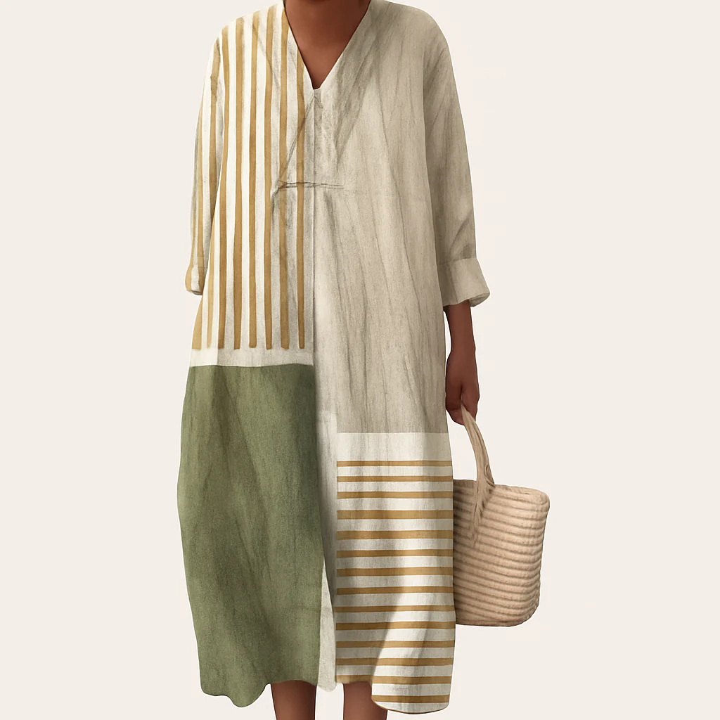 Patterned Summer Dress - Breathable Fabric, Lightweight Feel, Relaxed Fit