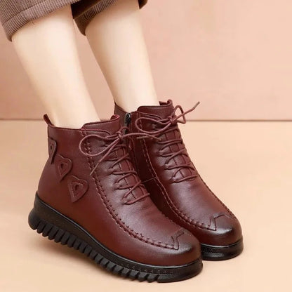 Fall Stitched Lace Ankle Boots