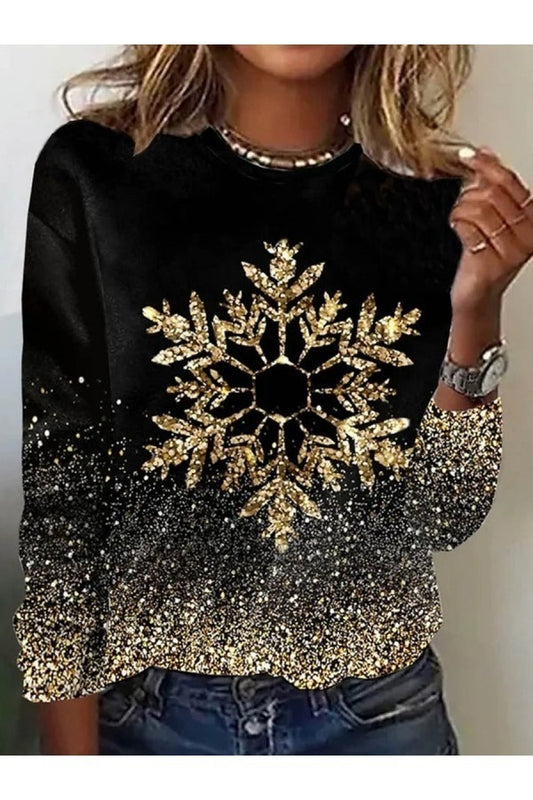Fall Golden Snowflake Sweatshirt
